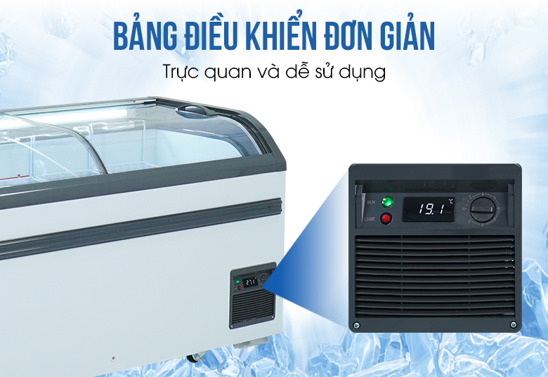 Bảng điều khiển đơn giản, lắp đặt ở mặt trước của tủ