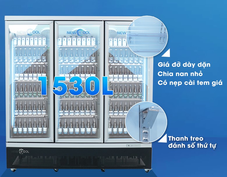 Khoang trưng bày dung tích 1530 lít, sắp xếp được 15 khay (6 tầng) Khoang trưng bày dung tích 1530 lít, sắp xếp được 15 khay (6 tầng)