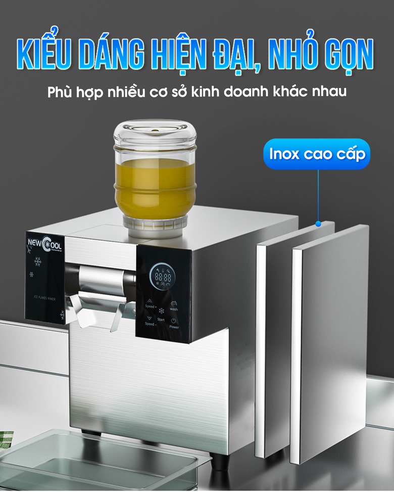 Kiểu dáng đặt bàn nhỏ gọn, chế tạo từ chất liệu inox cao cấp