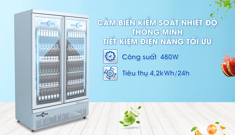 Tủ mát KXG-1253 (480W) chỉ tiêu thụ khoảng 4,2 số điện/24h