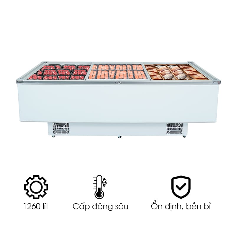Tủ đông nằm kính phẳng 2.65m WD4-1260 NEWCOOL