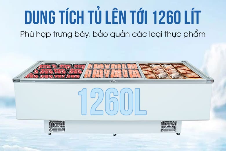 Dung tích lên tới 1260 lít