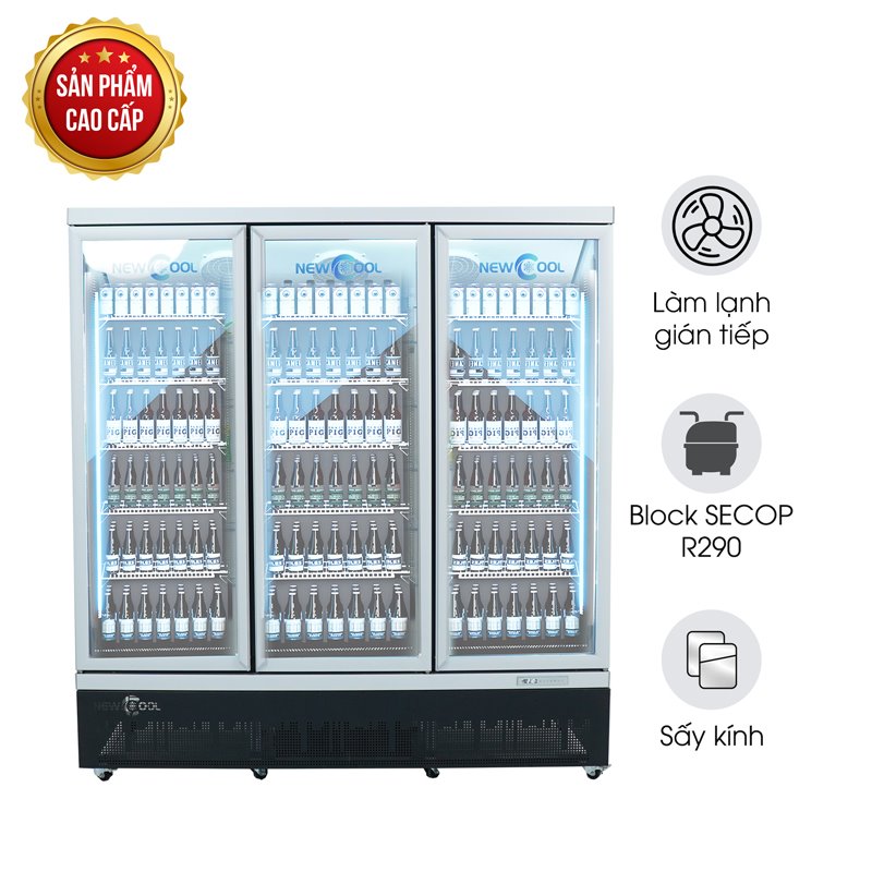 Tủ mát 3 cánh kính cao cấp NEWCOOL KXG-1880 (lốc dưới)