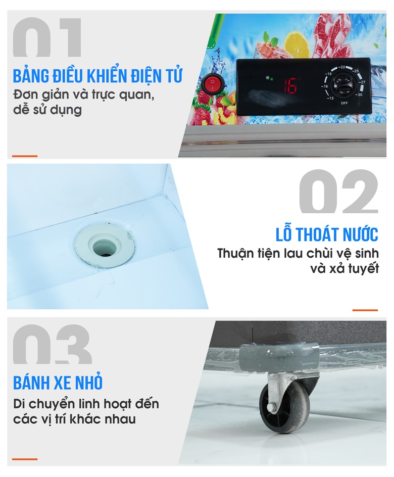 Các chi tiết thiết kế tối ưu của tủ trưng bày 2 chế độ 70cm LCD-639 Các chi tiết thiết kế tối ưu của tủ trưng bày 2 chế độ 70cm LCD-639