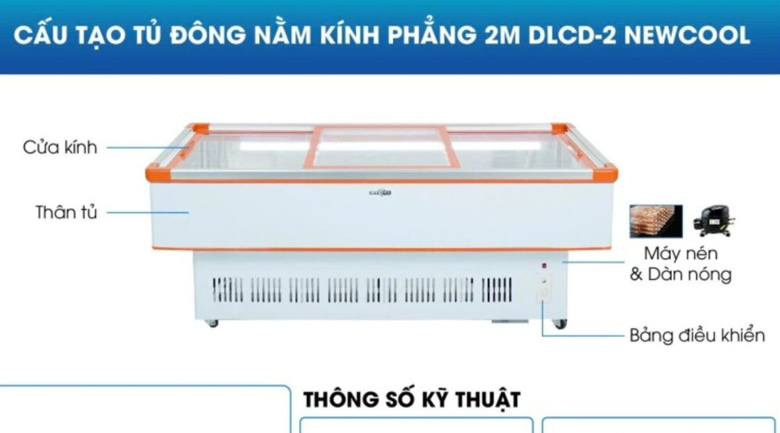 tủ mát trưng bày hoa quả 2m DLCD-2 NEWCOOL