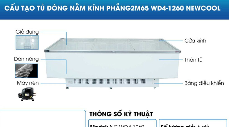 tủ mát trưng bày hoa quả WD4-1260 NEWCOOL