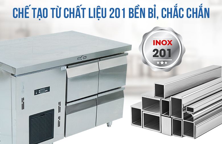 Chất liệu chế tạo từ inox 201 cứng cáp, sáng bóng