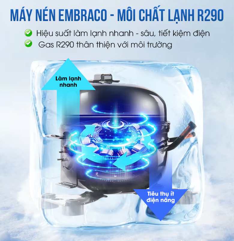 Máy nén nhập khẩu và gas lạnh R290 không gây hại cho tầng ozone
