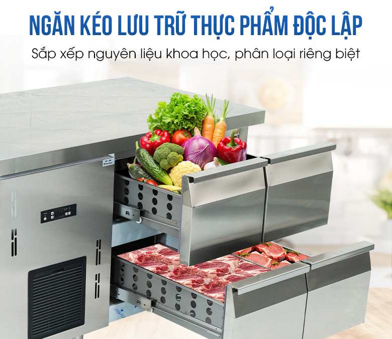 4 ngăn kéo được thiết kế tối ưu