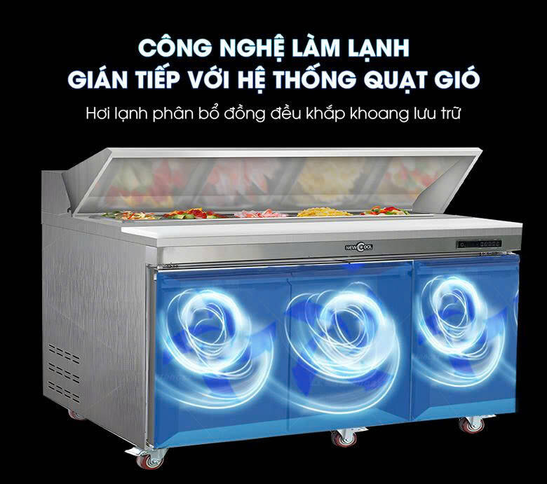 Sử dụng công nghệ làm lạnh gián tiếp có quạt gió