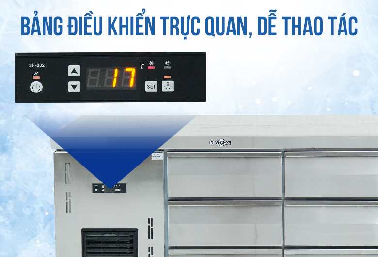 Bảng điều khiển dễ sử dụng, thao tác đơn giản, hiển thị chính xác nhiệt độ