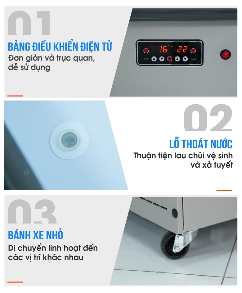 Các chi tiết thiết kế tối ưu của tủ trưng bày 2 chế độ 1m3 LMD-1262QK Các chi tiết thiết kế tối ưu của tủ trưng bày 2 chế độ 1m3 LMD-1262QK