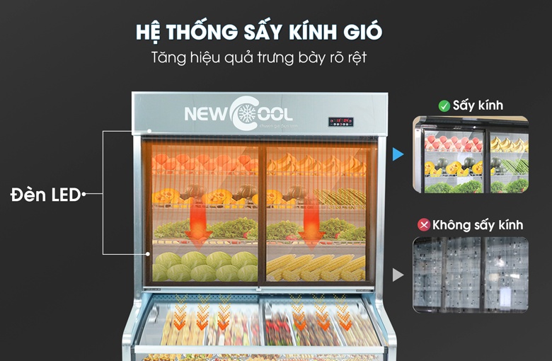 Hệ thống sấy kính kết hợp đèn LED chiếu sáng