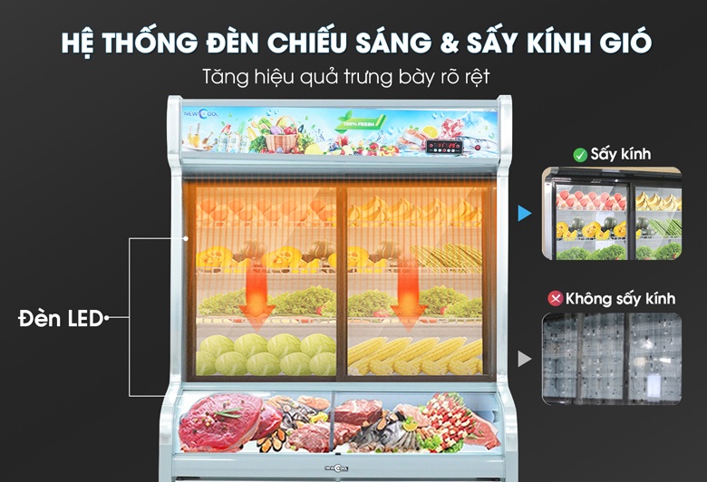 Hệ thống sấy kính kết hợp đèn LED chiếu sáng
