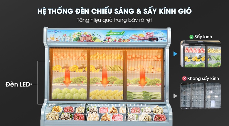 Hệ thống sấy kính kết hợp đèn LED chiếu sáng