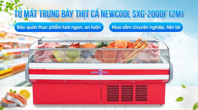 trưng bày đồ tươi sống nên dùng loại tủ nào SGX 2000F