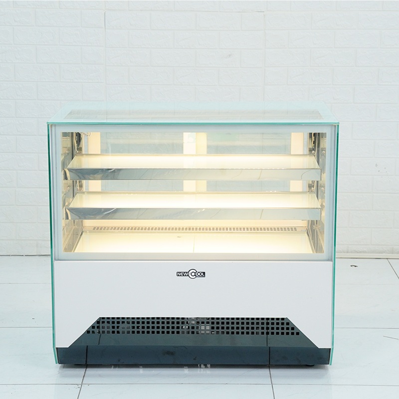 Tủ Trưng Bày Bánh Kem 3 Tầng 90cm Kính Vuông M90 (Đen/Trắng) - 1