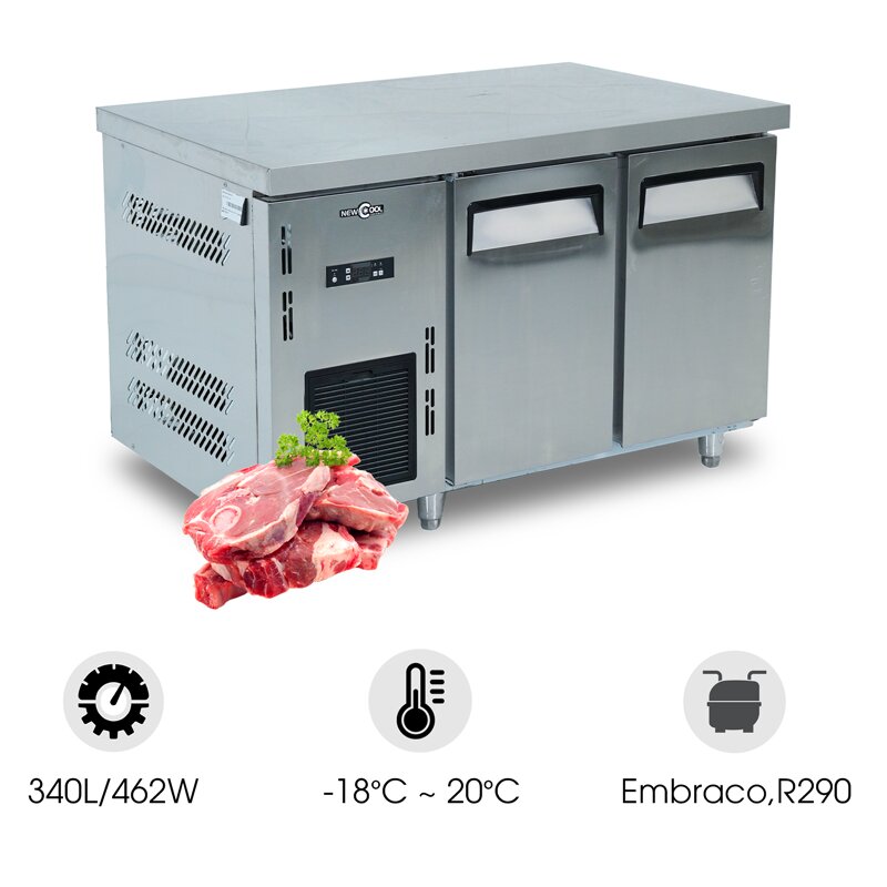 Bàn đông lạnh 2 cánh inox 1m2 (có quạt gió) GZT012.002