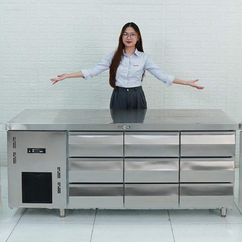 Bàn mát sơ chế 9 ngăn kéo NEWCOOL 1500Z-9T - 0