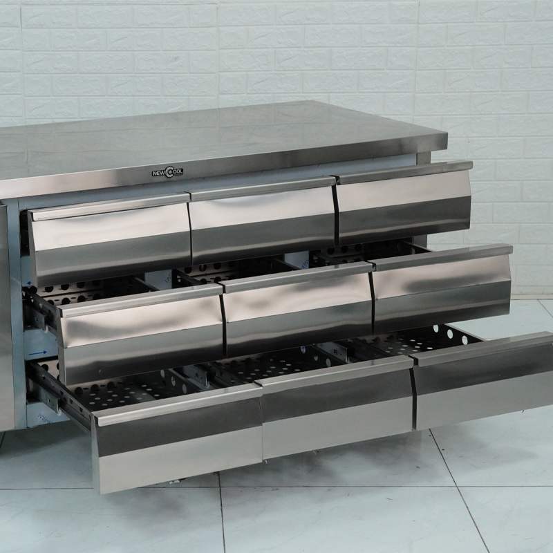 Bàn mát sơ chế 9 ngăn kéo NEWCOOL 1500Z-9T - 2