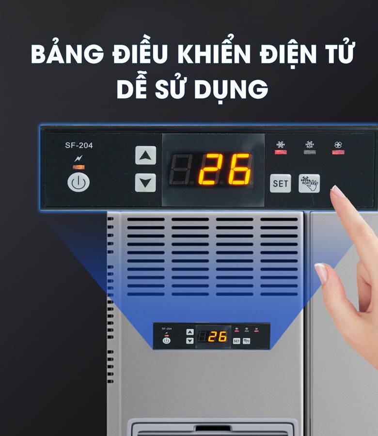 Bàn mát có quạt gió GZT012.001 dùng bảng điều khiển điện tử hiển thị nhiệt độ rõ ràng Bàn mát có quạt gió GZT012.001 dùng bảng điều khiển điện tử hiển thị nhiệt độ rõ ràng