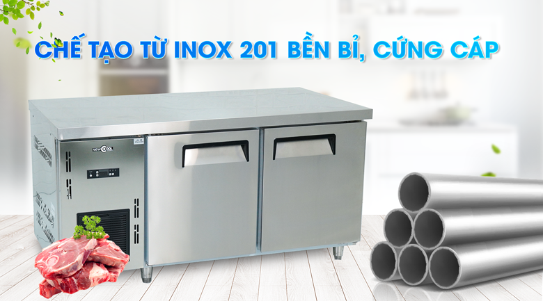 Bàn mát 2 cánh inox 1m2 (có quạt gió) GZT012.001 làm từ inox 201 cứng cáp Bàn mát 2 cánh inox 1m2 (có quạt gió) GZT012.001 làm từ inox 201 cứng cáp