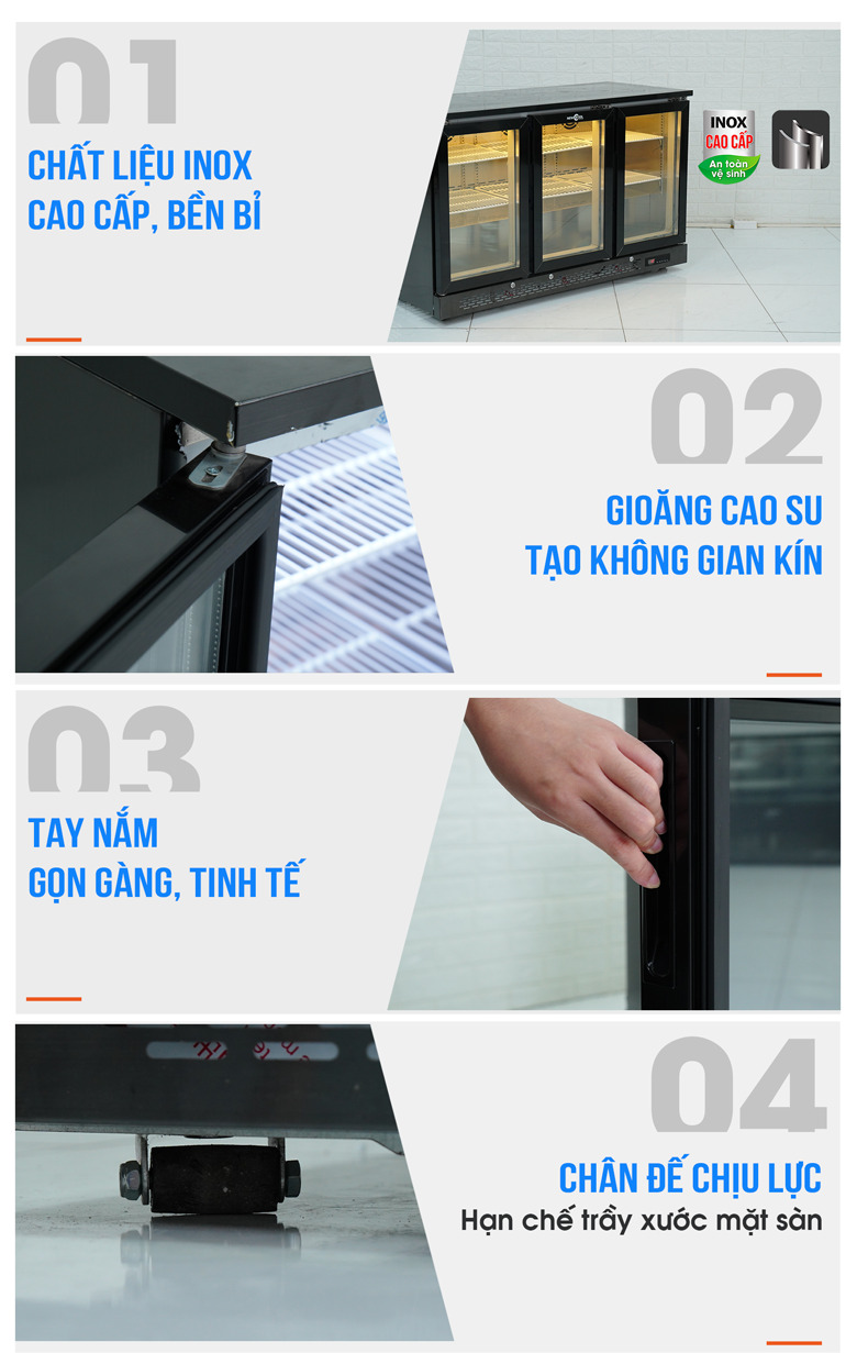Trưng bày đồ uống bắt mắt, cho không gian thêm sang trọng và hiện đại