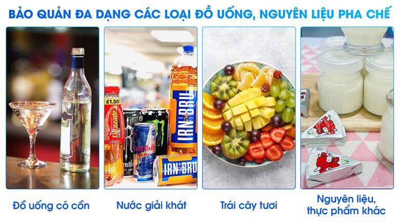 Tủ mát quầy bar bảo quản được nhiều loại nguyên liệu