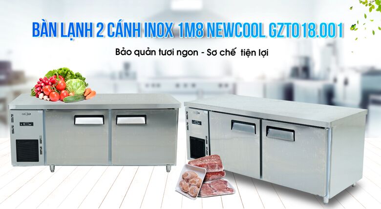 Bàn mát 2 cánh inox 1m8 (có quạt gió) GZT018.001
