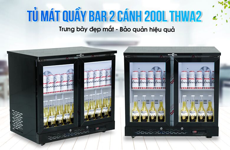 Hình ảnh tủ mát quầy bar 2 cánh THWA2