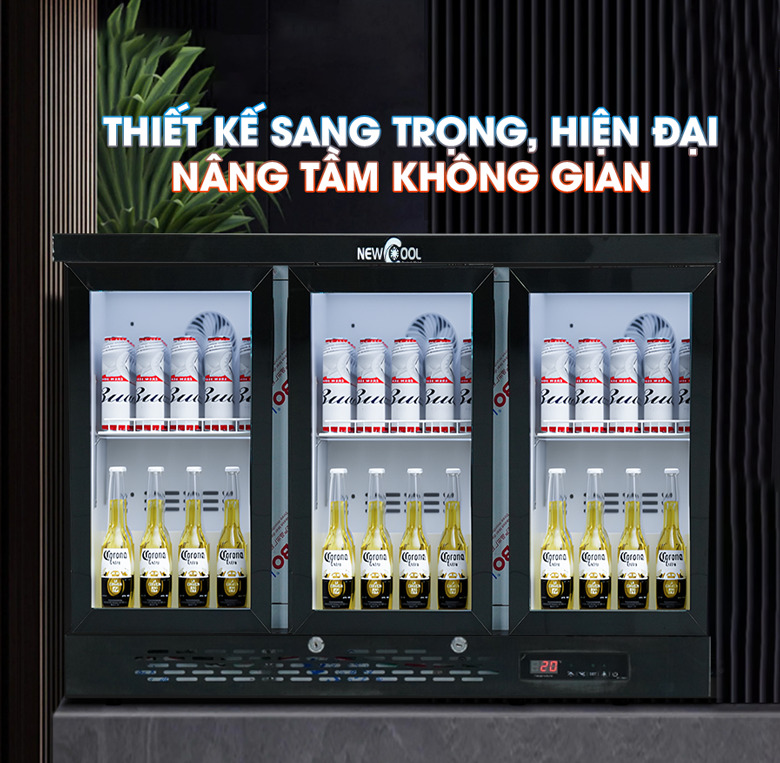 Trưng bày đồ uống bắt mắt, cho không gian thêm sang trọng và hiện đại