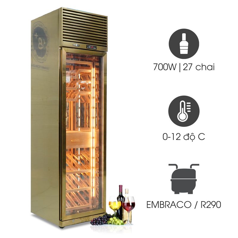 Tủ trưng bày rượu vang 1 cánh HJG-006
