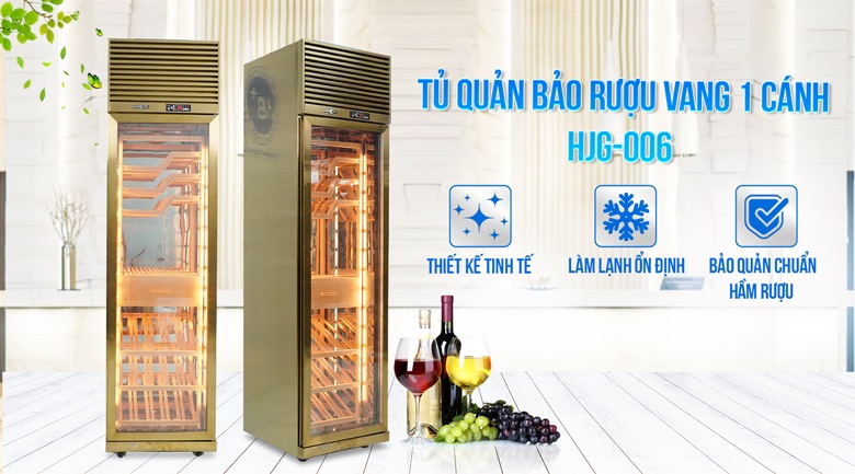 Tủ trưng bày rượu vang 1 cánh HJG-006