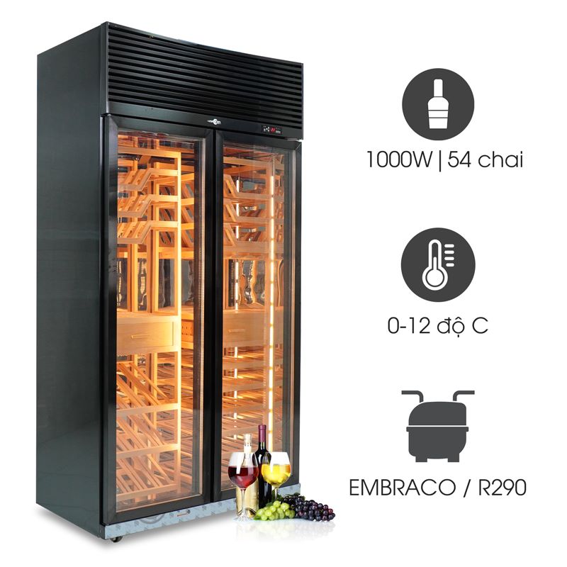 Tủ mát trưng bày rượu vang 2 cánh HJG-012