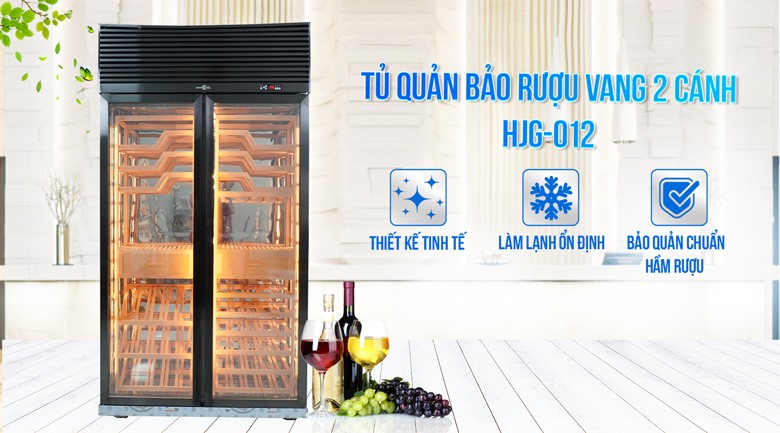 Tủ mát trưng bày rượu vang 2 cánh HJG-012