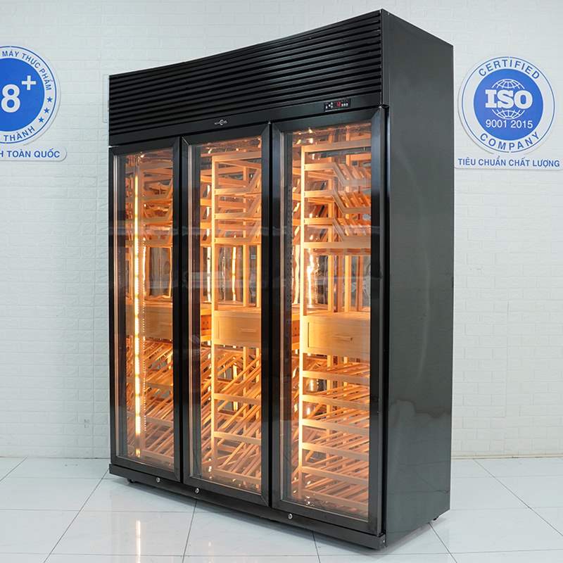 Tủ trưng bày rượu vang 3 cánh HJG-018 - 0