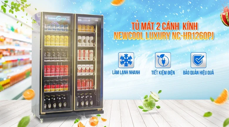 tủ trưng bày Coca-cola dung tích phù hợp