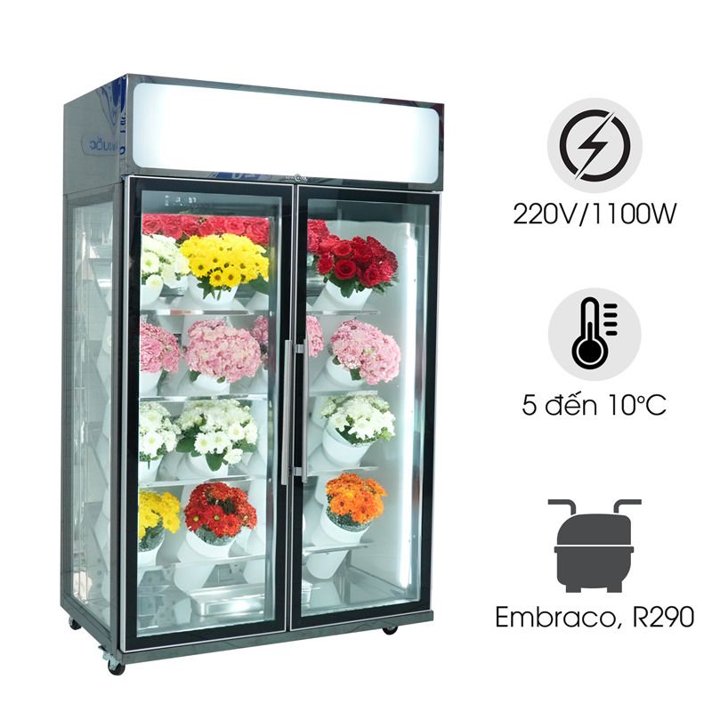 Tủ mát trưng bày hoa tươi 2 cánh ZXY-F012