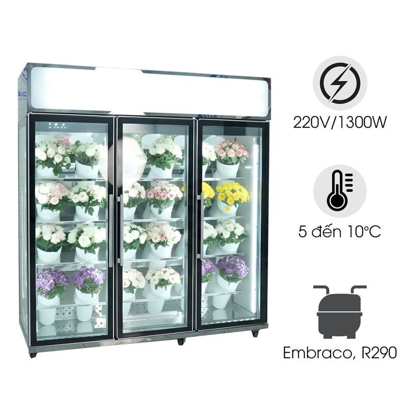 Tủ mát trưng bày hoa tươi 3 cánh ZXY-F018