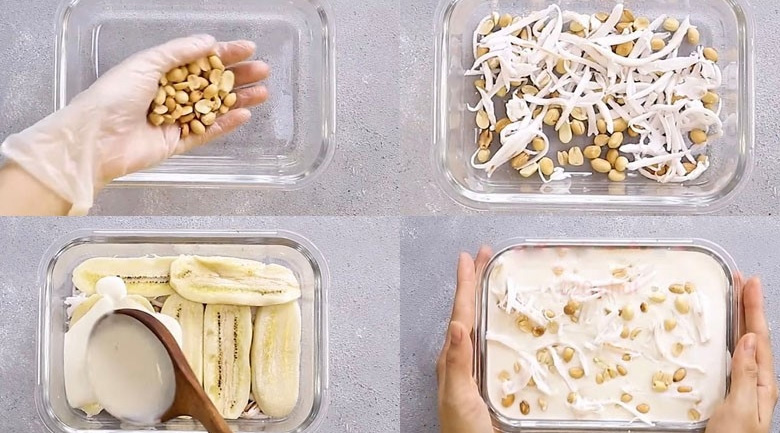 hướng dẫn làm kem chuối, đổ khuôn
