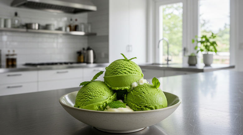hướng dẫn làm kem matcha, thưởng thức