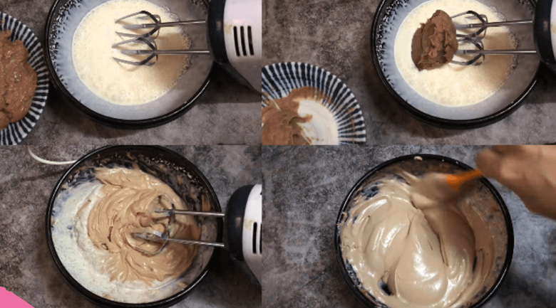 hướng dẫn làm kem milo, khuấy