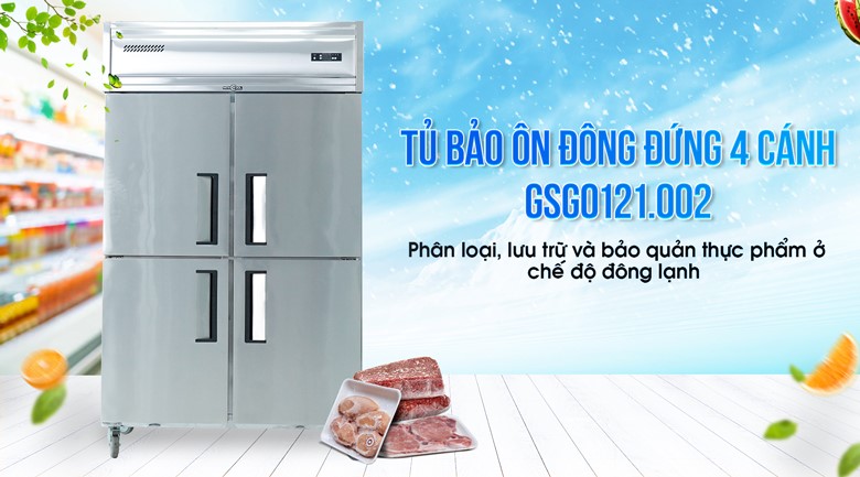 Tủ đông đứng 4 cánh inox GSG0121.002