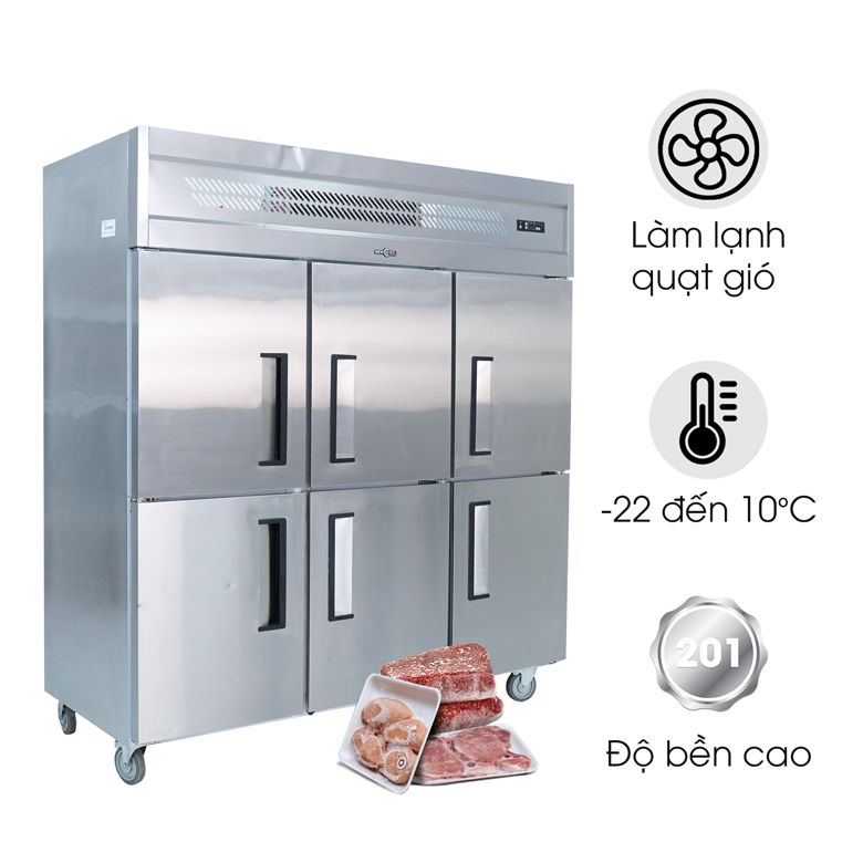 Tủ đông công nghiệp 6 cánh inox GSG0181.002