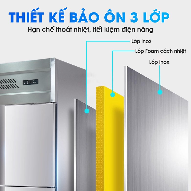 Thành tủ thiết kế bảo ôn 3 lớp cách nhiệt