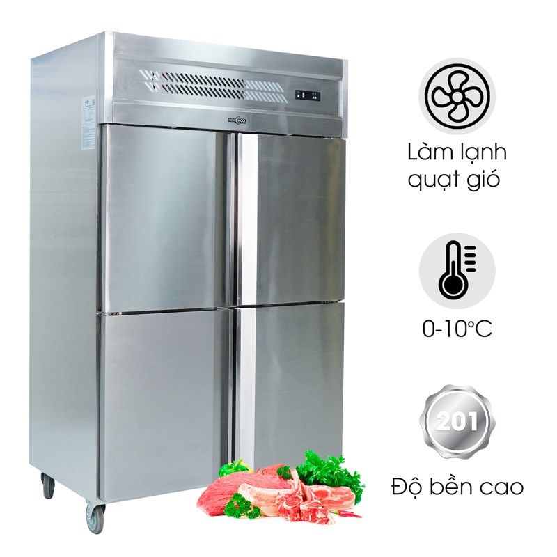 Tủ bảo ôn mát đứng 4 cánh inox GSG0121.001 NEWCOOL