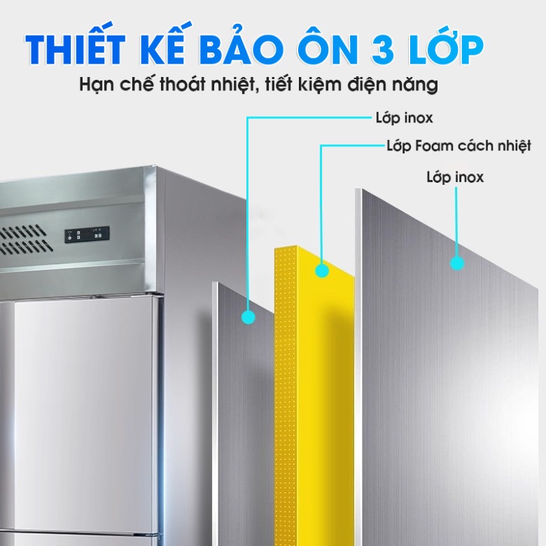 Thiết kế bảo ôn 3 lớp và chất liệu inox cao cấp 