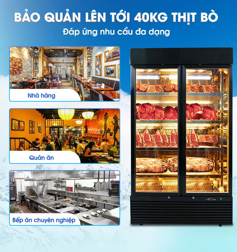 Lưu trữ đến 40kg thịt bò