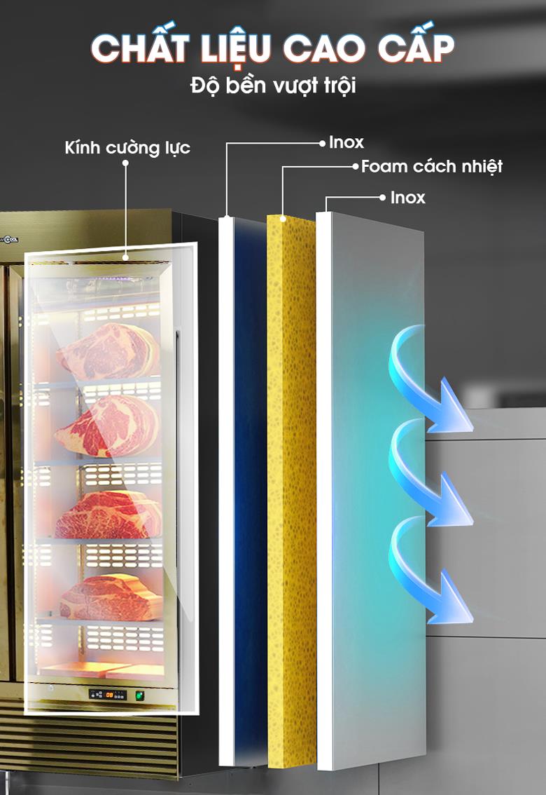 Cấu tạo bền bỉ, chất liệu cao cấp với 3 lớp cách nhiệt 