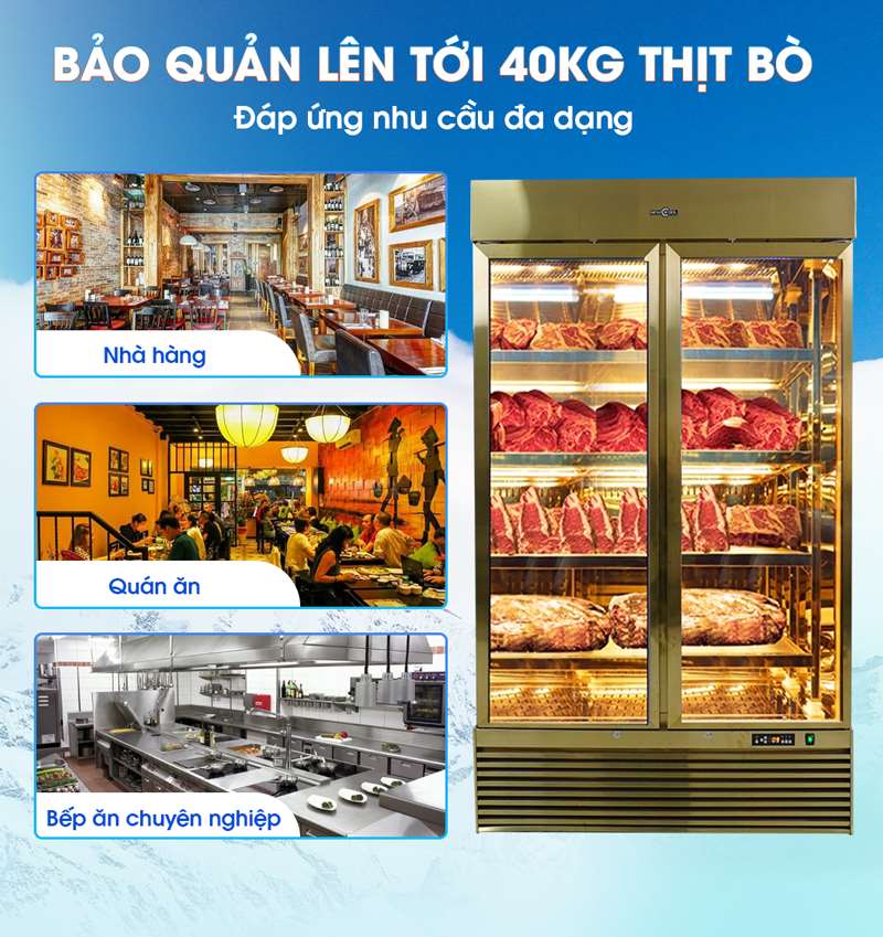 Lưu trữ đến 40kg thịt bò 